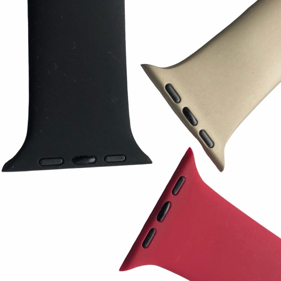 NEW 3 Sport Band Bundle Apple Watch 44/45mm M/L  Black Rose Red Gold SALE - Picture 3 of 7